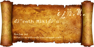 Éreth Miklós névjegykártya
