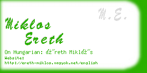 miklos ereth business card